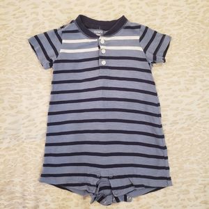 CARTER'S Blue/ Navy Striped Romper 24M